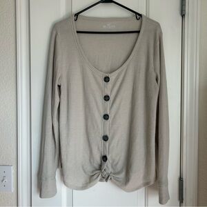 Hollister Women’s Waffle Knit Tie Long Sleeve Shirt - Size L